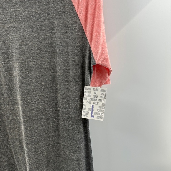 LuLaRoe Julia Midi Dress Size Large Pink & Grey Heather NWT - Picture 3 of 6